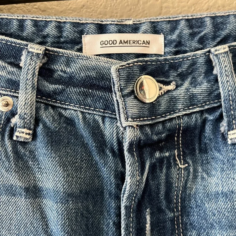 Good American High Waist Cutoff Jean Denim Shorts Size 2/26 - Picture 7 of 9